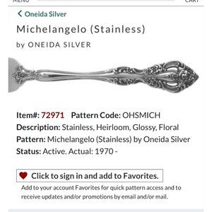 Oneida Michelangelo 5-Piece Silver Plated Salad Forks Set